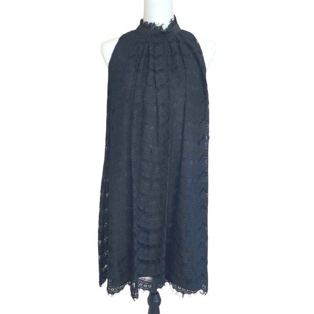 MILLY of New York Lace Trapeze Dress‎ Black Size 8